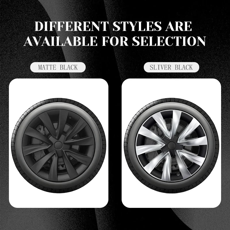 TSLLUG 4PCS Wheel Hub Caps For Tesla Model 3 18" Aero Wheels 2017-2023 18-inch Turbine Style Car Wheel Hubcap Accessories