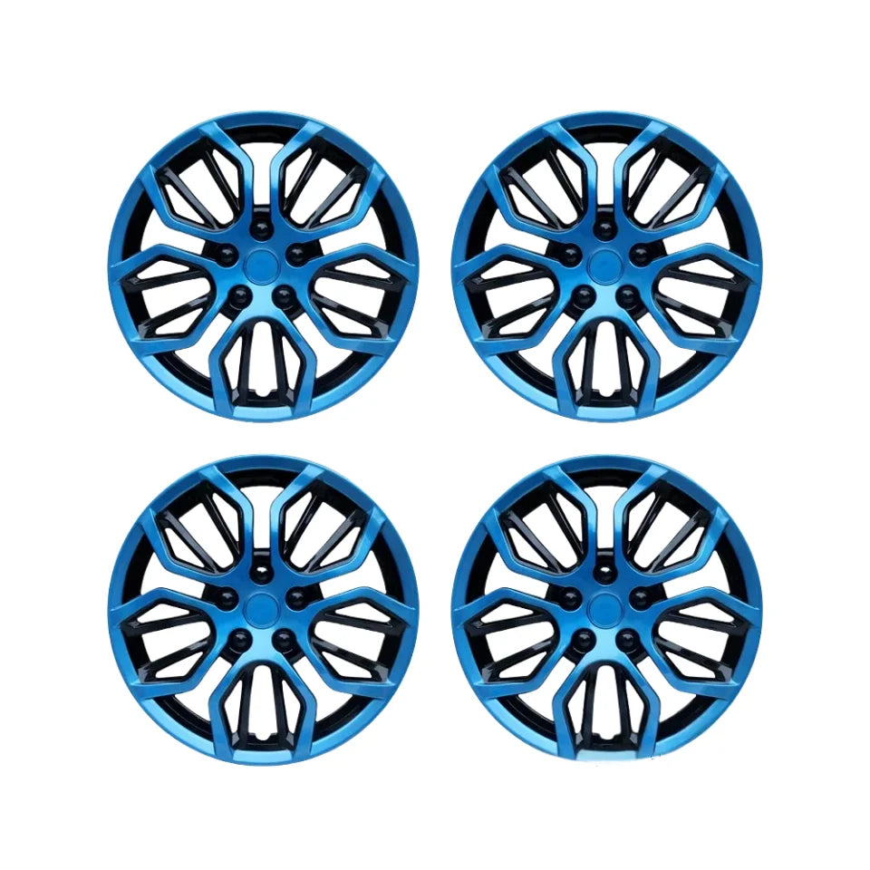 4pcs 14 Inch Universal Car Wheel Hubcaps Black Blue Auto Rim Covers Protective Wheelskins Shell Styling Refitting Accessories