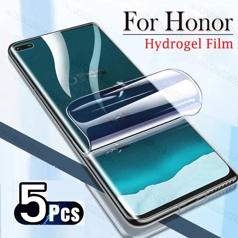 5PCS For Honor 90 50 Lite 80 70 Pro Plus 60SE 80GT Full Cover Hydrogel Film Screen Protector Car Mobile World