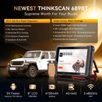 THINKCAR THINKSCAN 689BT Bi-directional Car Diagnostic Tool CANFD DOIP ECU Coding Life Free 34 Resets Full Systems Obd2 Scanner Car Mobile World