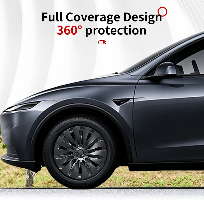 TSLLUG 4PCS 18 Inch 43th Hubcap for Tesla Model Y Juniper Standard 2026 Replacement Automobile Hubcap Full Rim Cover Accessories