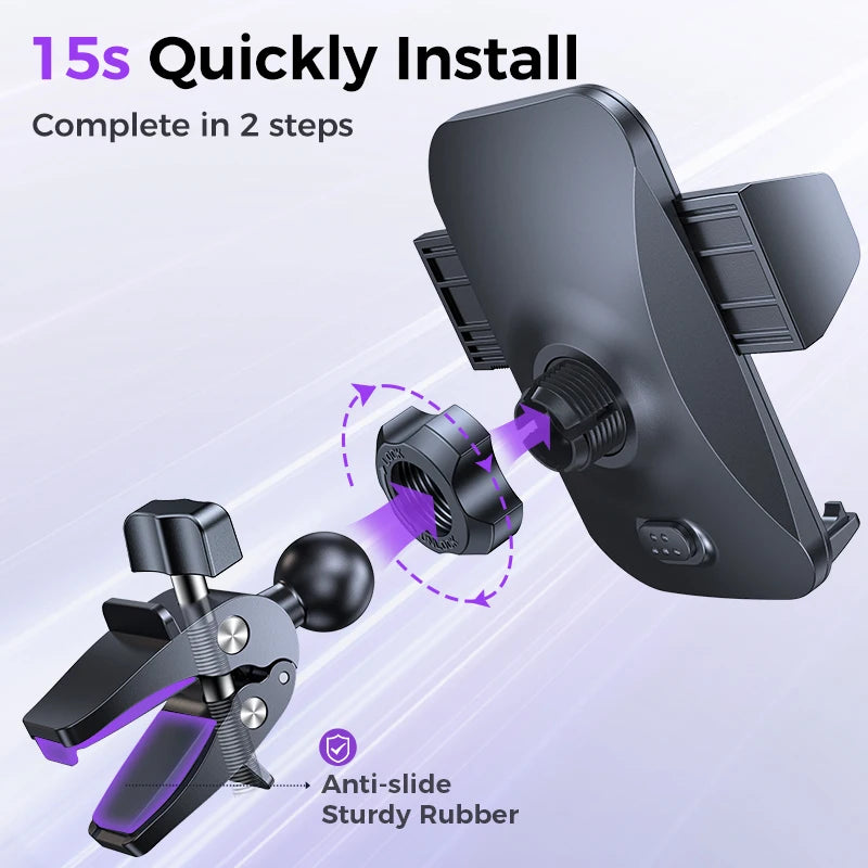 Joyroom Car Mobile Phone Holder Military-Grade Protection Phone Mount GPS Smart Big Cellphone Thick HandFree Air Vent Car Mount