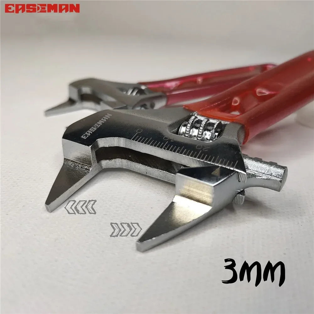 3mm Ultra-thin Adjustable Wrench Plumbing Car Tools Mini Bathroom Wrench for Mechanic Fitter Electrician Hand Tools