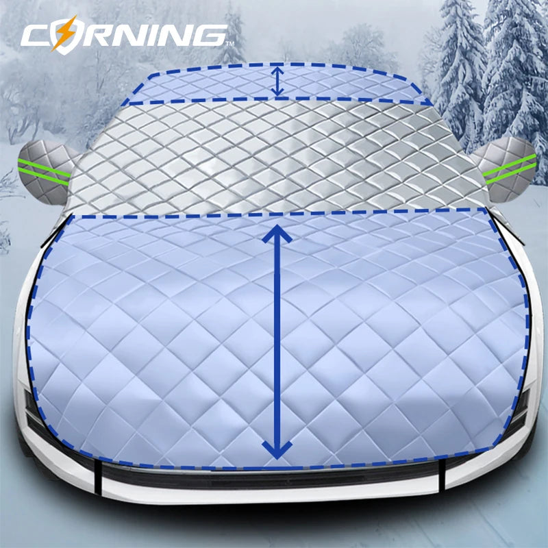 3/5-Layer Thicken Car Snow Cover Car Windshield Hood Protection Cover Snowproof Anti-Frost Sunshade Protector Winter Auto Parts Car Mobile World
