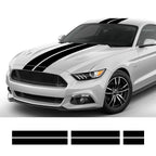 3Pcs Car Stickers Auto Hood Bonent Roof Tail Decor Decal Graphics Stripes Kit Vinyl Tuning Cover For Ford Mustang GT500 GT350 GT