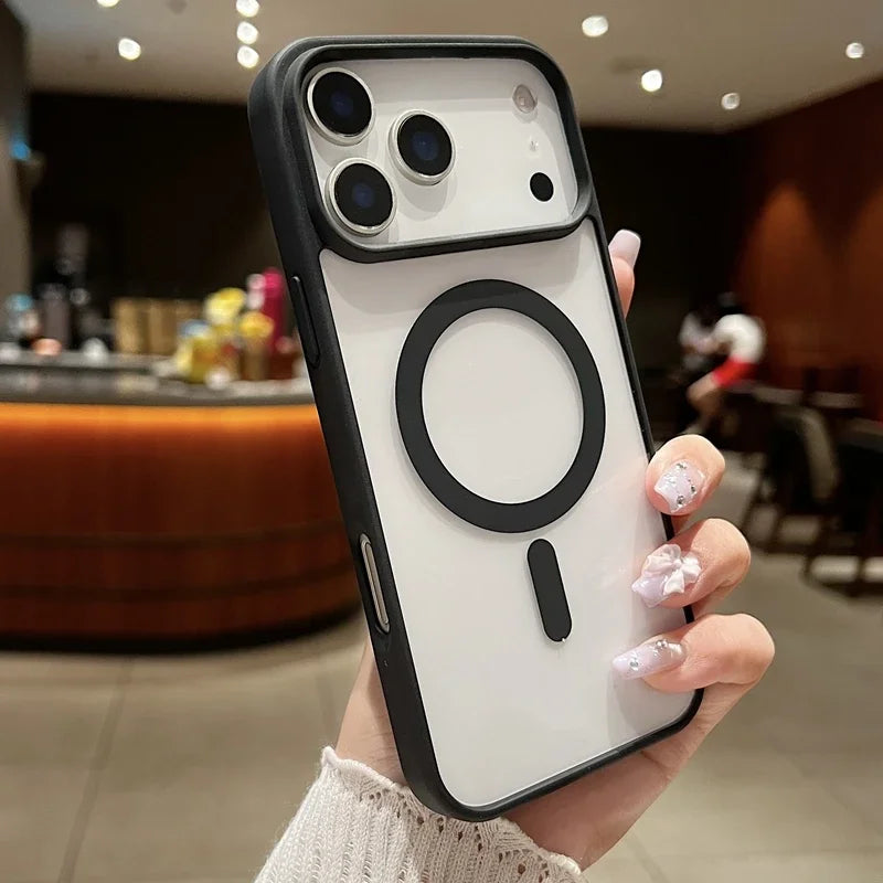 New 17 pro max Clear Magnetic Phone Case for iPhone 17 Air 17 pro max Magsafe Candy Color Transparent Protector Back Cover Car Mobile World