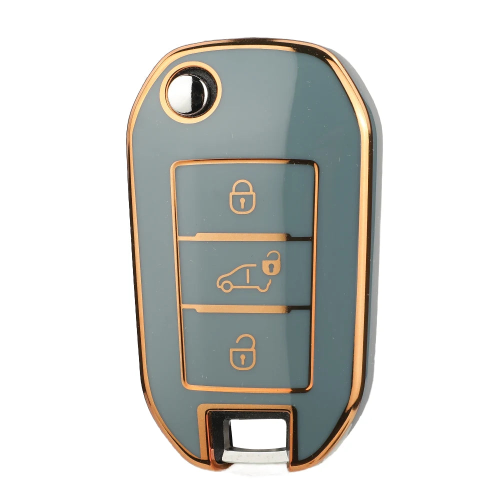Jingyuqin 3BTN Soft TPU Car Key Case For Peugeot 208 308 408 508 2008 3008 4008 5008 For Citroen C3 C4 CACTUS C6 C8 Accessories CM World