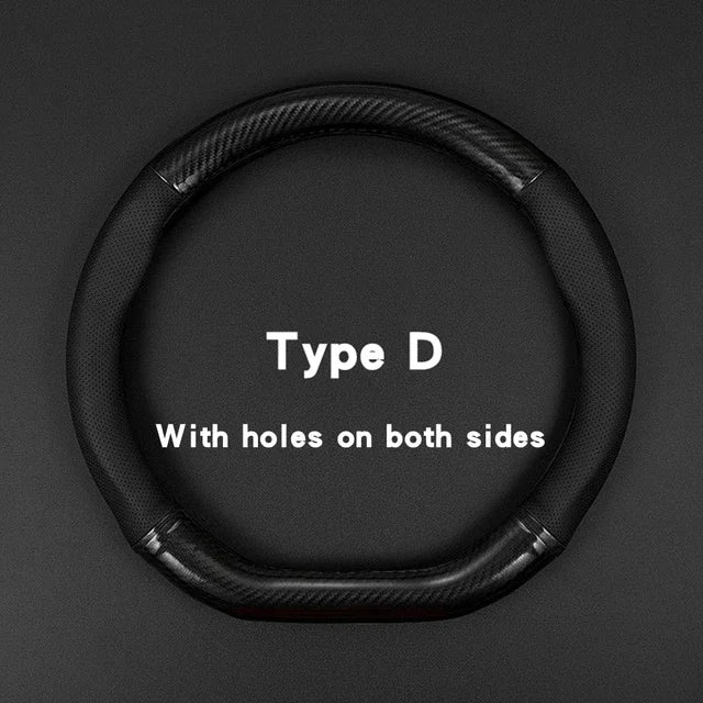 Universal Car Steering Wheel Cover Carbon Fiber Leather Three-dimensional Anti Slip, Timple And Fashionable Car Accessories CM World