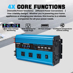 4000W Pure Sine Wave Inverter DC 12v/24v To AC 110v 60HZ Voltage Converter Car Solar Power Inverter CM World