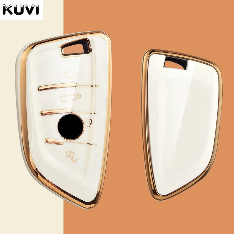 Kuvi TPU Car Remote Key Case Cover Shell Fob For BMW X1 X3 X4 X5 X6 F15 F16 G30 3 5 7 Series G11 F48 Accessories Keychain CM World