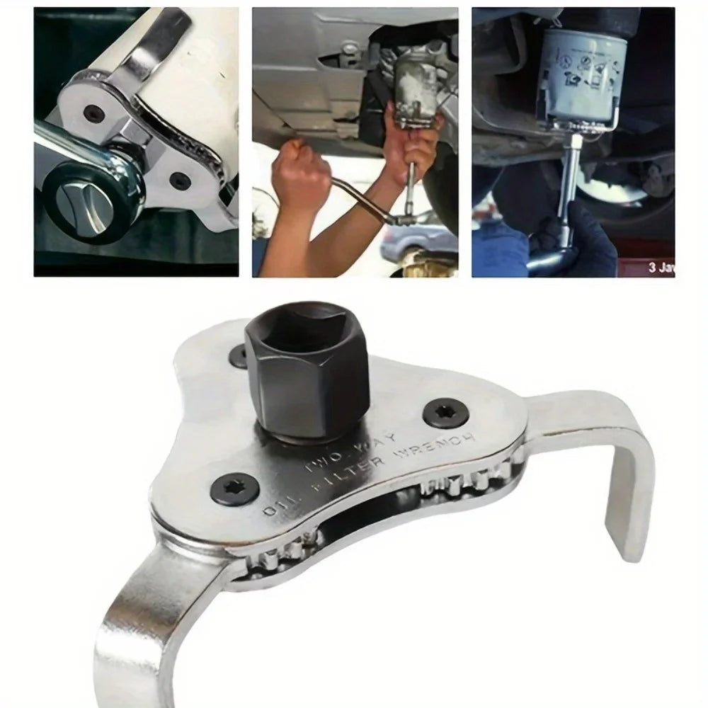 1pc Oil Filter Wrench Tool for Auto Car Repair Adjustable Two Way Oil Filter Removal Key Auto Car Repairing Tools 60-120MM