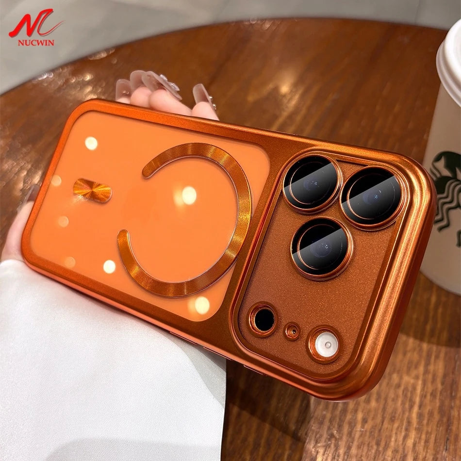 for iPhone17 Luxury Transparent Plating Magsafe Case for iPhone 17 Pro Max 17Pro Air Original Soft TPU Camera Protector Cover Car Mobile World