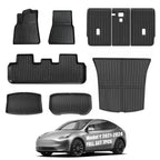 For 2021-2024 Model Y 7PCS Full Set TPE Floor Mats Full Coverage Custom Fit All Weather Waterproof Anti-Slip Odorless Easy Clean Cargo Mat Rear Seat Back Protector