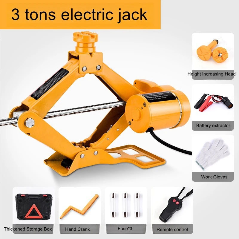 3T electric jack small car with 12v inflatable pump off-road vehicle special multi-function 3 tons tire changing tool