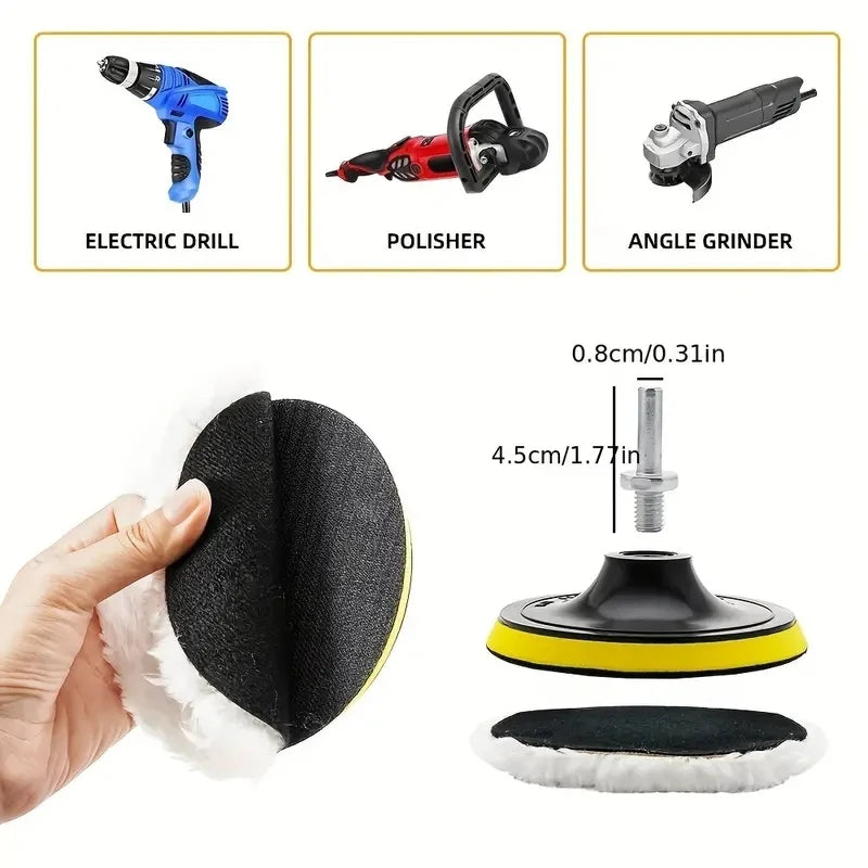 5-piece set of car beauty waxing and polishing disc cleaning brushes CM World