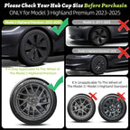 4PCS Wheel Cap 18 Inch Turbine Automobile Hubcap for Tesla Model 3 Highland 2024-2026 Hub Cap Performance Replacement for Tesla