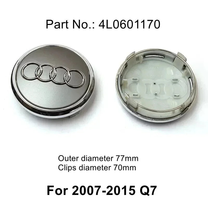 Audi 4pcs 60mm 61mm 68mm 69mm 123mm Car Styling Wheel Center Cap Hub Covers Badge for Audi A3 A4 A5 A6 A7 A8 S4 S6 Sticker CM World