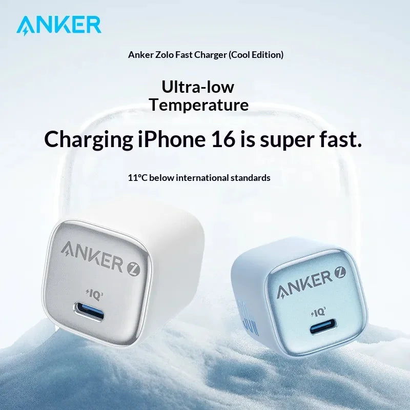 Anker Zolo 30W GaN Fast Charger Type C PD Charger With C to C Cable Portable USB C Quick Charger For iPhone iPad MacBook AirPods