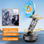 X93 Magnetic Phone Holder Rotating Folding Electric Vacuum Suction Mag Stand For Car Navigation Gym Kitchen Streaming Bracket CM World