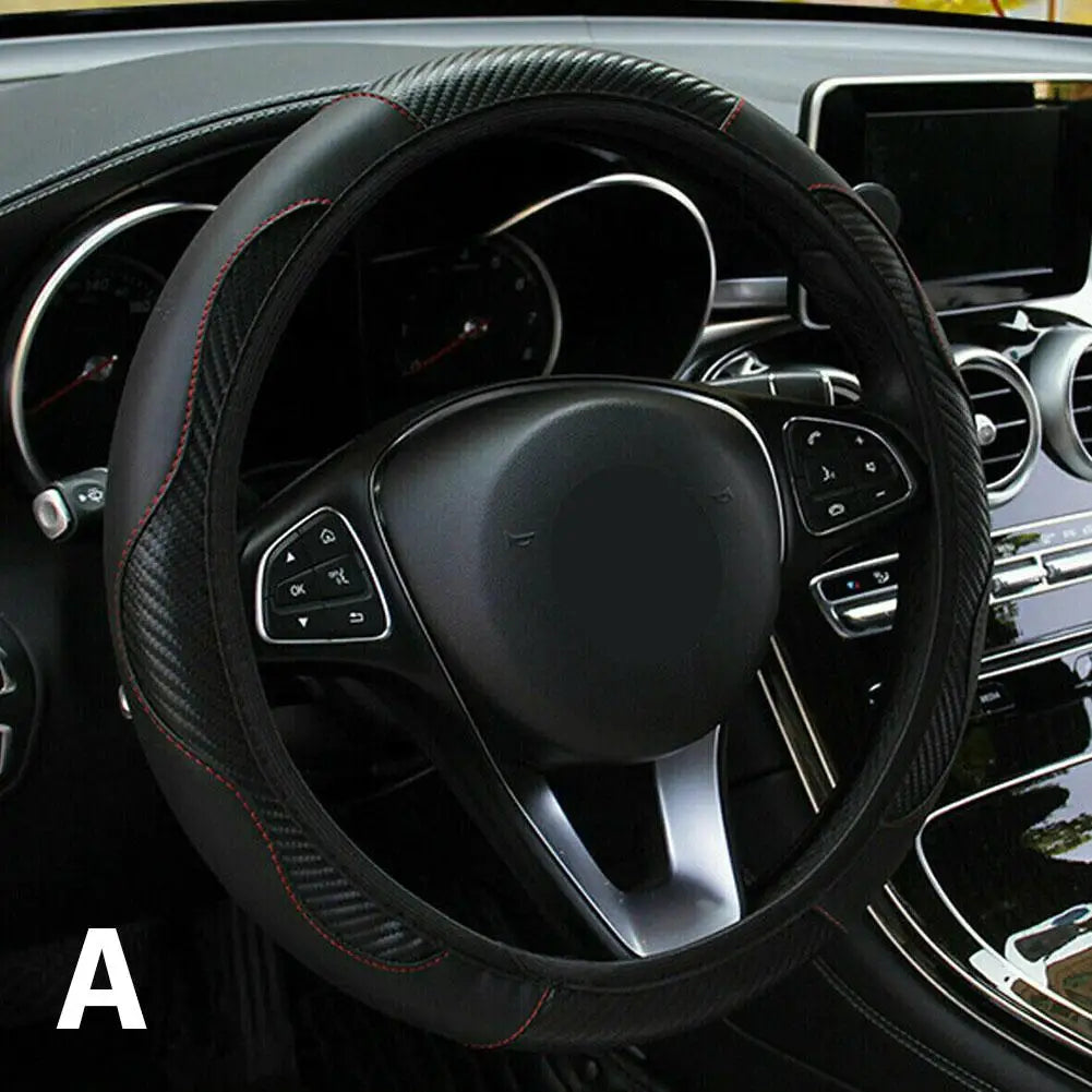 Car Steering Wheel Cover Breathable Anti Slip Microfiber PU Leather Steering Covers For 38cm Auto Decoration Car Accessories
