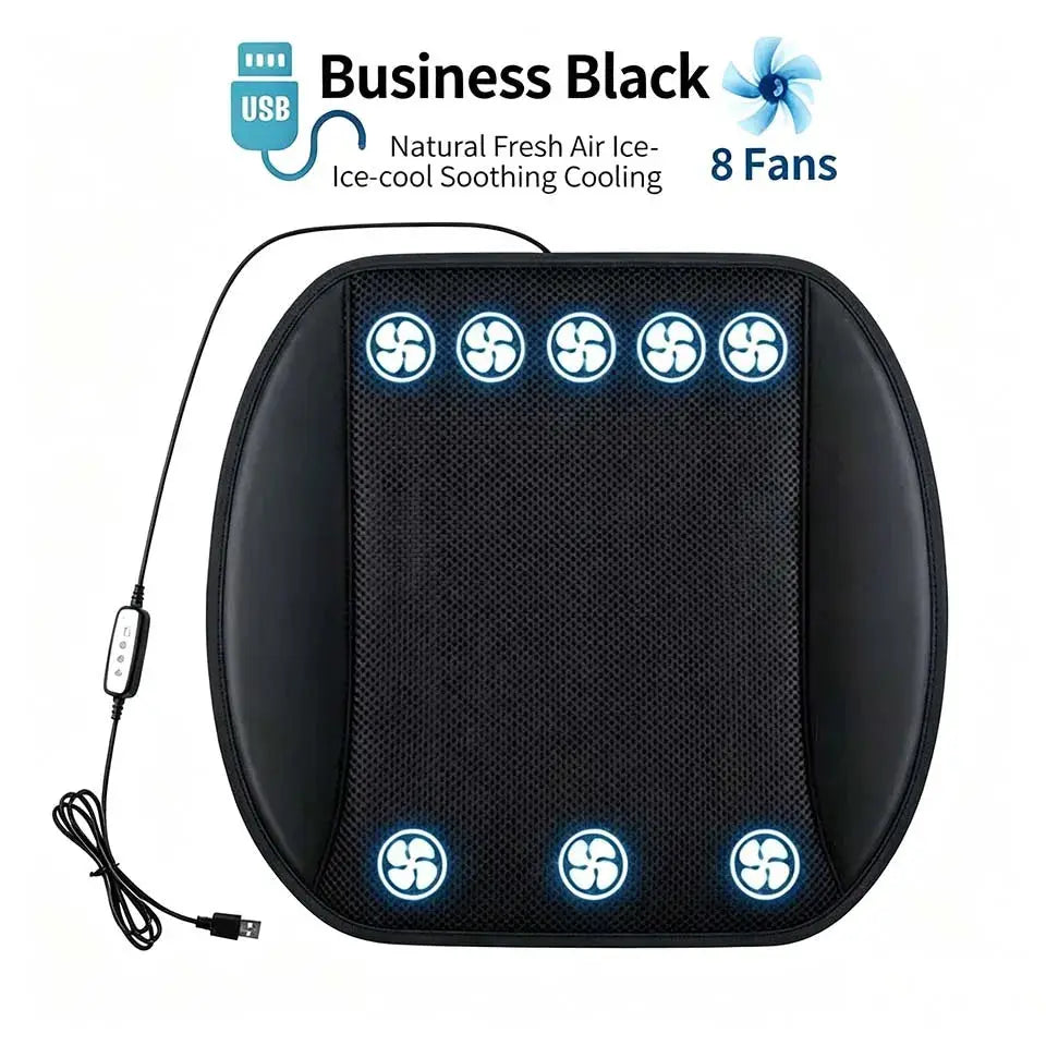 USB Universal Car Seat Summer Cool Air Seat Cushion With 5/8/10 Fan Car Cooler Seat Cover 3D Mesh Breathable For Car Home Office Car Mobile World