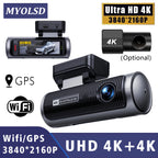 Dual Lens 4K+4K Dash Cam Recording Car Camera DVR Night Vision Video Recorder Built-In 5G Wi-Fi Support GPS Dashcam 24H Parking