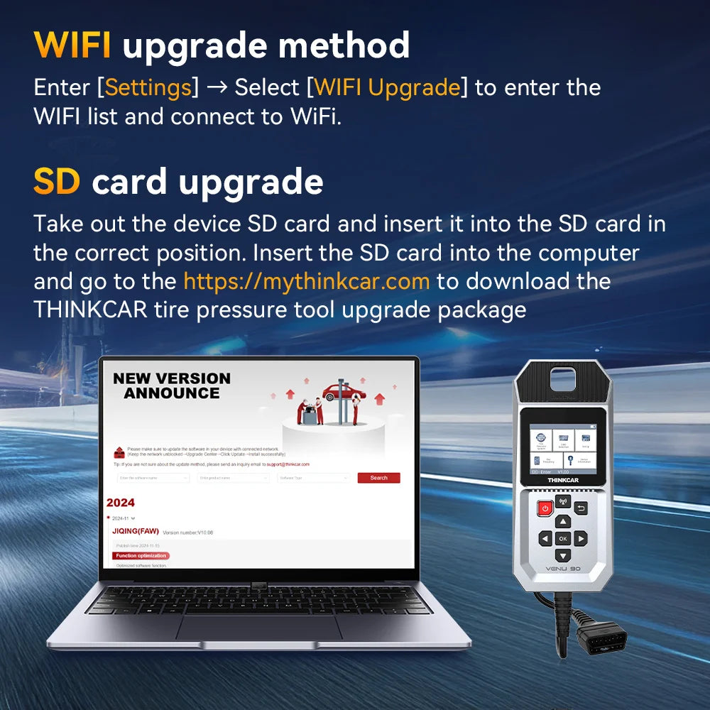 THINKCAR VENU 90 OBD Automotive Tire Pressure Monitoring Sensor TPMS Relearn Activation Programming Car TPMS Diagnostic Tools CM World
