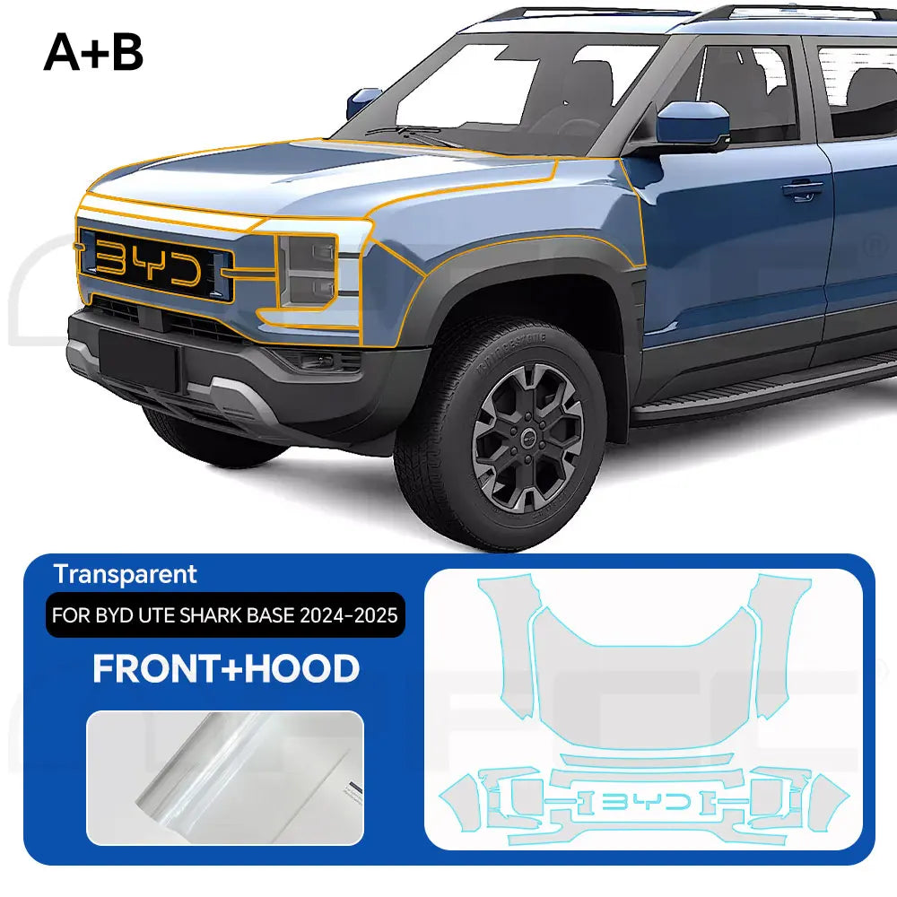For BYD Ute Shark Base 2024-2025 9Mil TPU Paint Protection Film Car Body Sticker Anti-scratch Protective PPF Car Accessories Car Mobile World