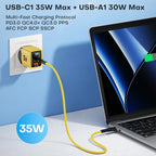 35W GaN Charger LED Display USB Charger for IPhone 14 Pro Samsung Xiaomi IPad Pro PD 3.0 QC 3.0 Quick Charger USB C Fast Charge Car Mobile World