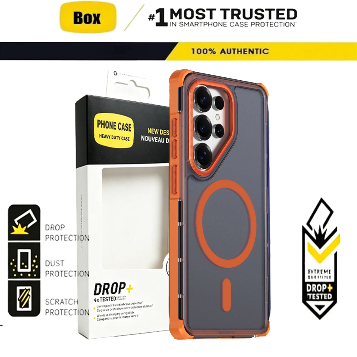 Hybrid Rugged Armor OTT-BOX Case For Samsung A57 A37 S26 Ultra S25 S24 Plus S23 FE For Magsafe Charge Symmetry Shockproof Cover