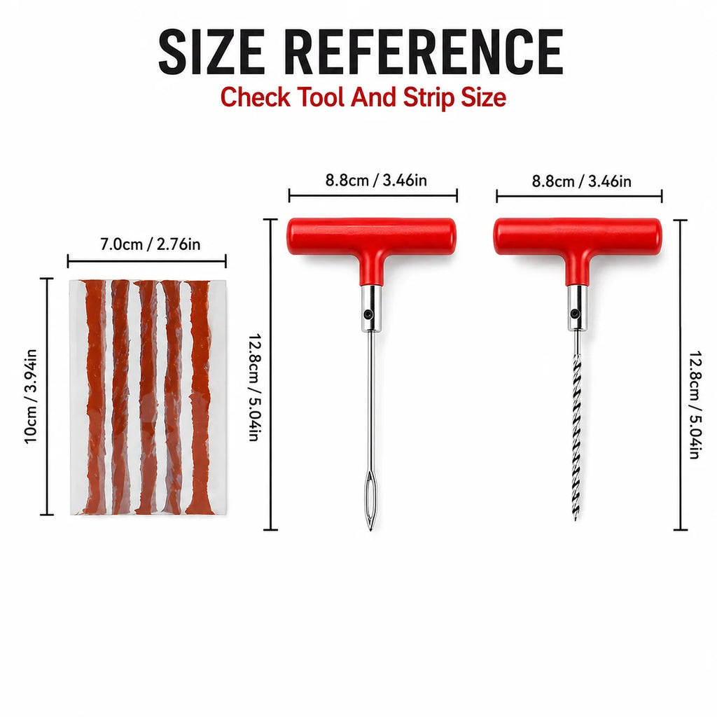 Auto Tire Repair Set Puncture Repair Tools Car Van Motorcycle Bike Emergency Heavy Duty Tubeless Tire Repair Rivet Set, Without Battery