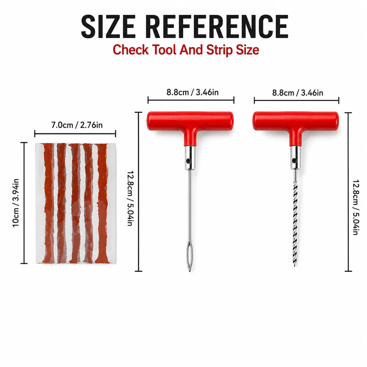 Auto Tire Repair Set Puncture Repair Tools Car Van Motorcycle Bike Emergency Heavy Duty Tubeless Tire Repair Rivet Set, Without Battery