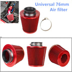 Car Modified 76MM Universal High Flow Mushroom Head Air Filter Air Intake Kit For Automotive Parts Cold Air Intake Air Filter CM World