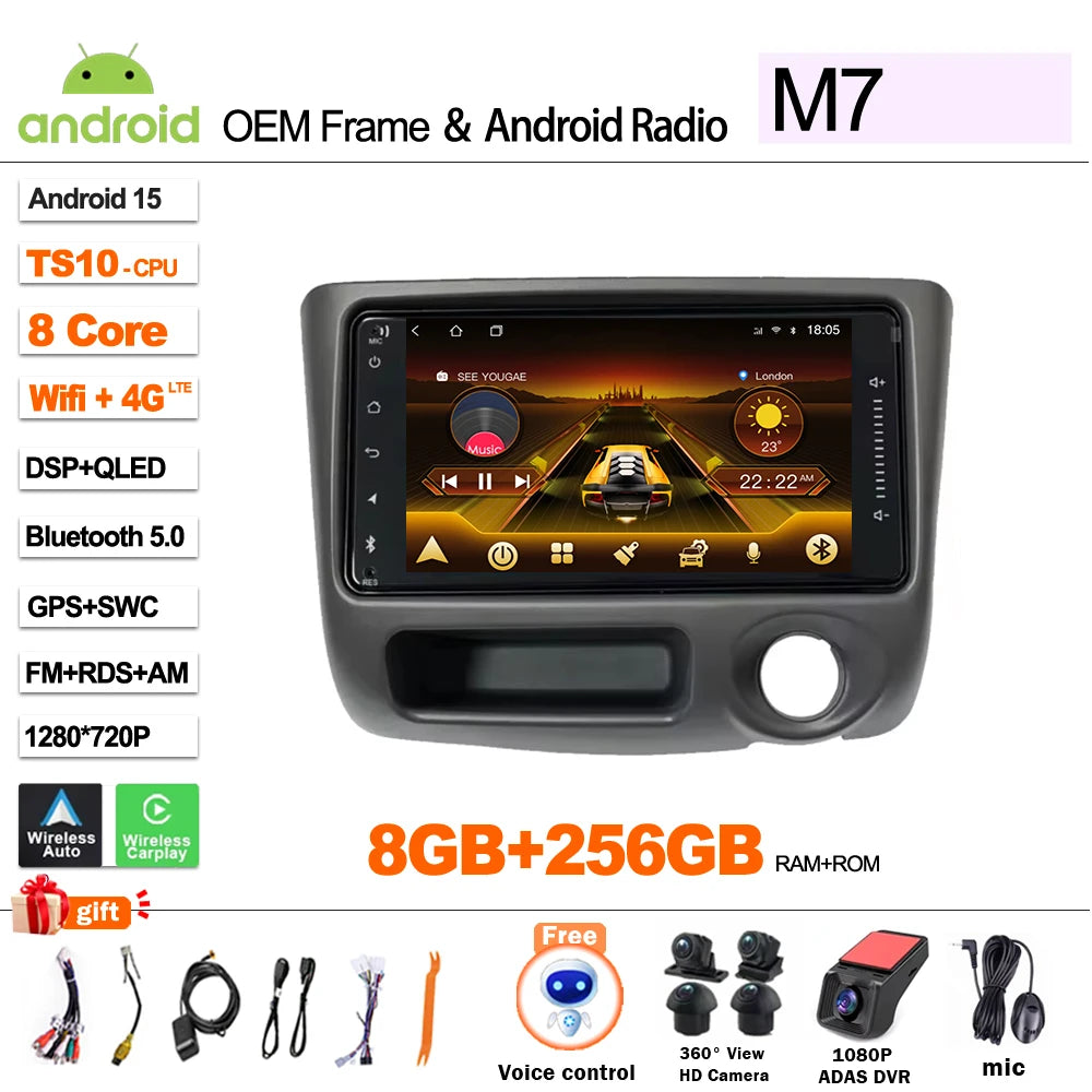 For Toyota Vitz XP10 Yaris Platz Echo 1999 2000 2001 - 2005 Android 15  Multimedia Video Player  Carplay Touch Screen RDS 8 Core CM World