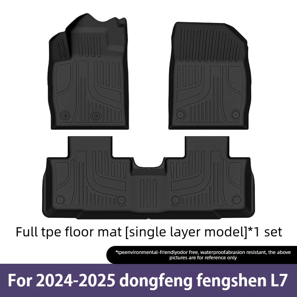 (LHD)Car Floor Mats for Dongfeng Fengshen L7 2024-2025 Single Layer TPE 3D All-Weather Vehicle Footwell Liner Accessories
