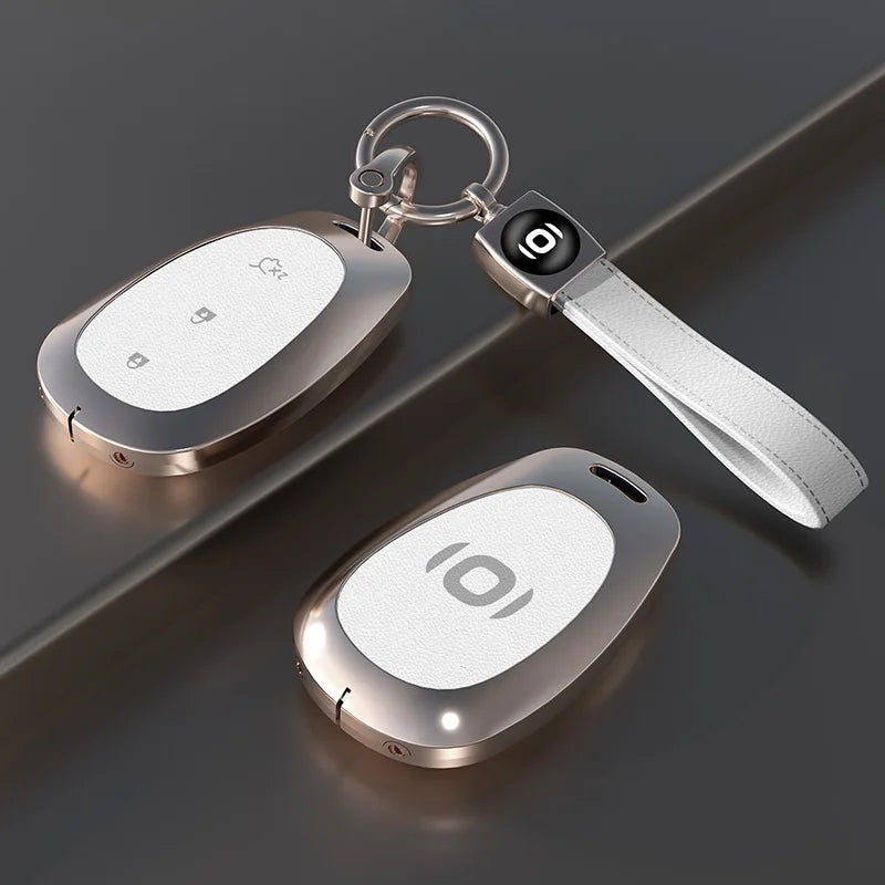 For Changan QIYUAN NEVO A07 Q07 EV Air Pro 2025 2026 Car Key Case Zinc Alloy Keychain Remote Cover Key Shell Fob Car Accessories