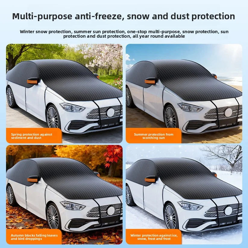 Universal Oxford Fabric Car Front Windscreen Cover Car Windshield Snow Sun Shade Cover With Reflective Stripe Winter Snow Cover