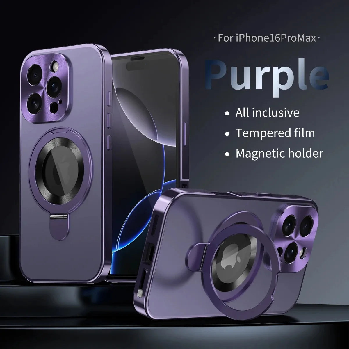 Original Farve Bagplade Mobiletui Til iPhone 17/14/15/16 Pro Max Magnetsuge Holder Metalramme All-Inclusive Spejlbeskyttelse Etu Car Mobile World