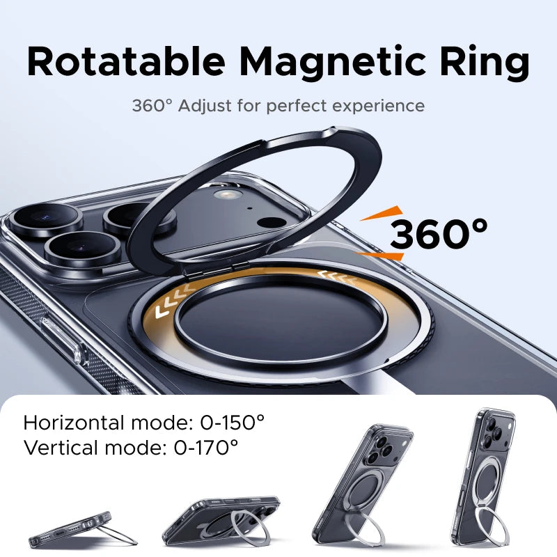 UGREEN for iPhone 17 Pro Max 360° Magnetic Stand Case Cover for iPhone 17pro for Magsafe Rotatable Magnet Kickstand Case Car Mobile World