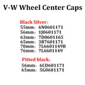 20pcs 65mm 56mm 76mm 55m 70mm Black Silver Car Wheel Center Hub Caps Cover for Volkswagen 3B7601171 1J0601171 Car Accessories