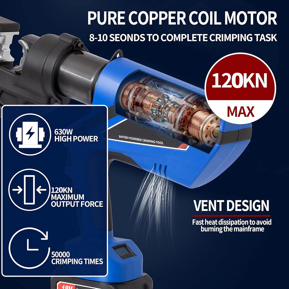 EZ-300 EZ-400 Electric Hydraulic Plier Rechargeable Hydraulic Crimping Plier w Battery Cable Copper Aluminum Terminal Crimp Tool CM World