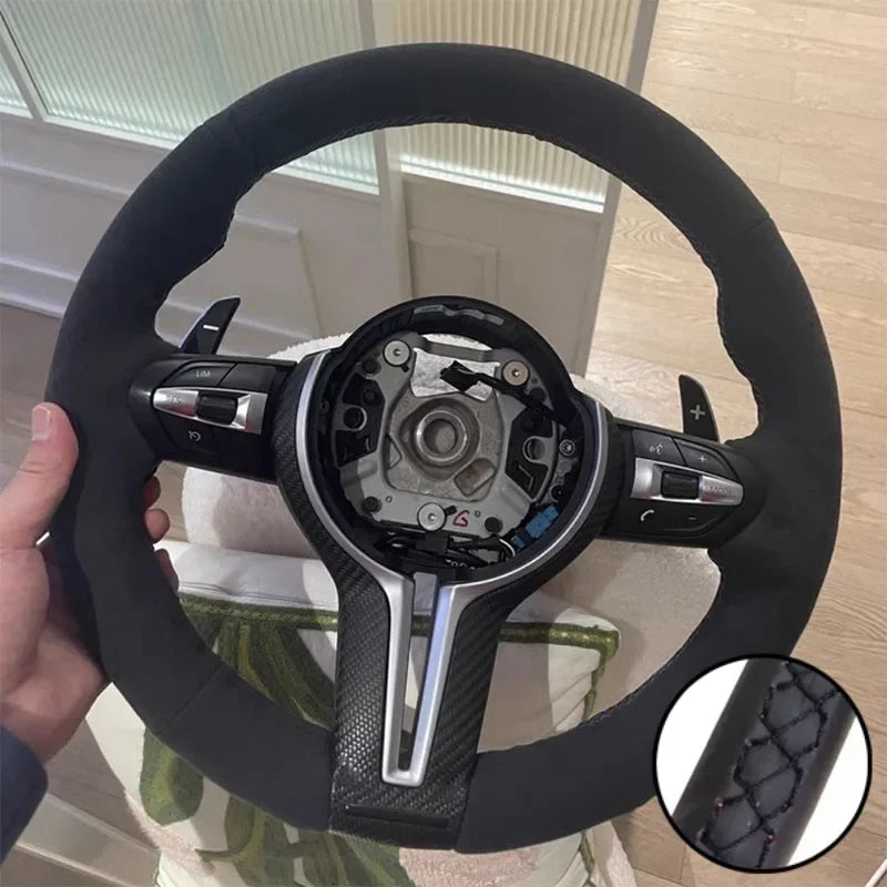 DIY Car Steering Wheel Cover Suede For BMW M Sport F30 F31 F34 F10 F11 F07 X1 X2 X3 F25 F32 F33 F36 F48 F39 Car Accessories CM World
