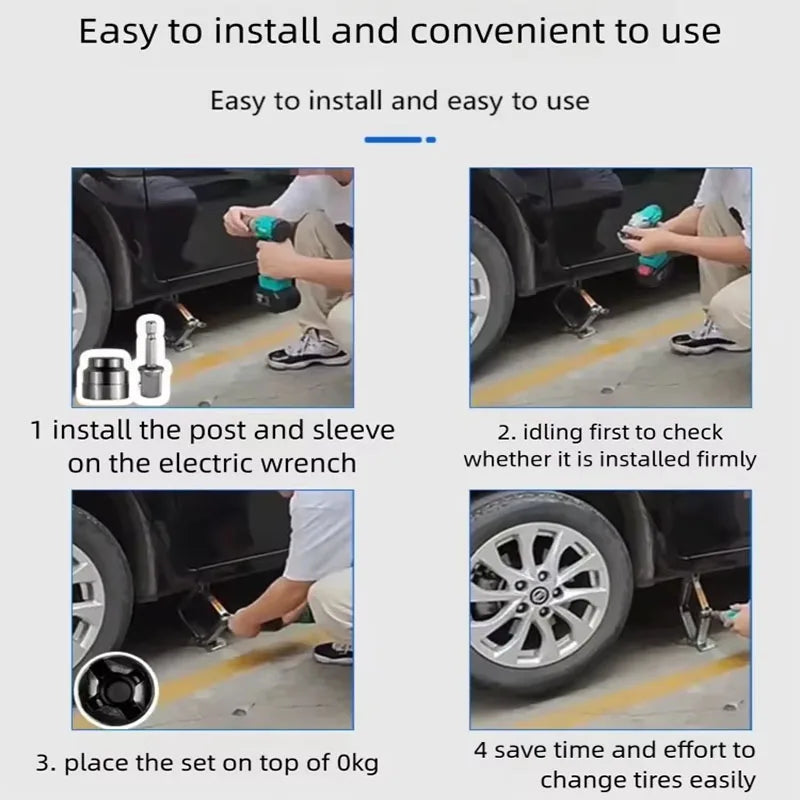 Universal Scissor Car Jack Adapter Rv Stabilizer Jack Drill Adapter Car Disassemble Tool Steel Ball Joint Rod Impact Wrench Tool