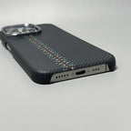 Luxury Carbon Fiber Slim Case For iPhone 17 13 14 15 16 Pro Max Shockproof Alloy Lens Camera Protective Ultra Thin Hard PC Cover Car Mobile World