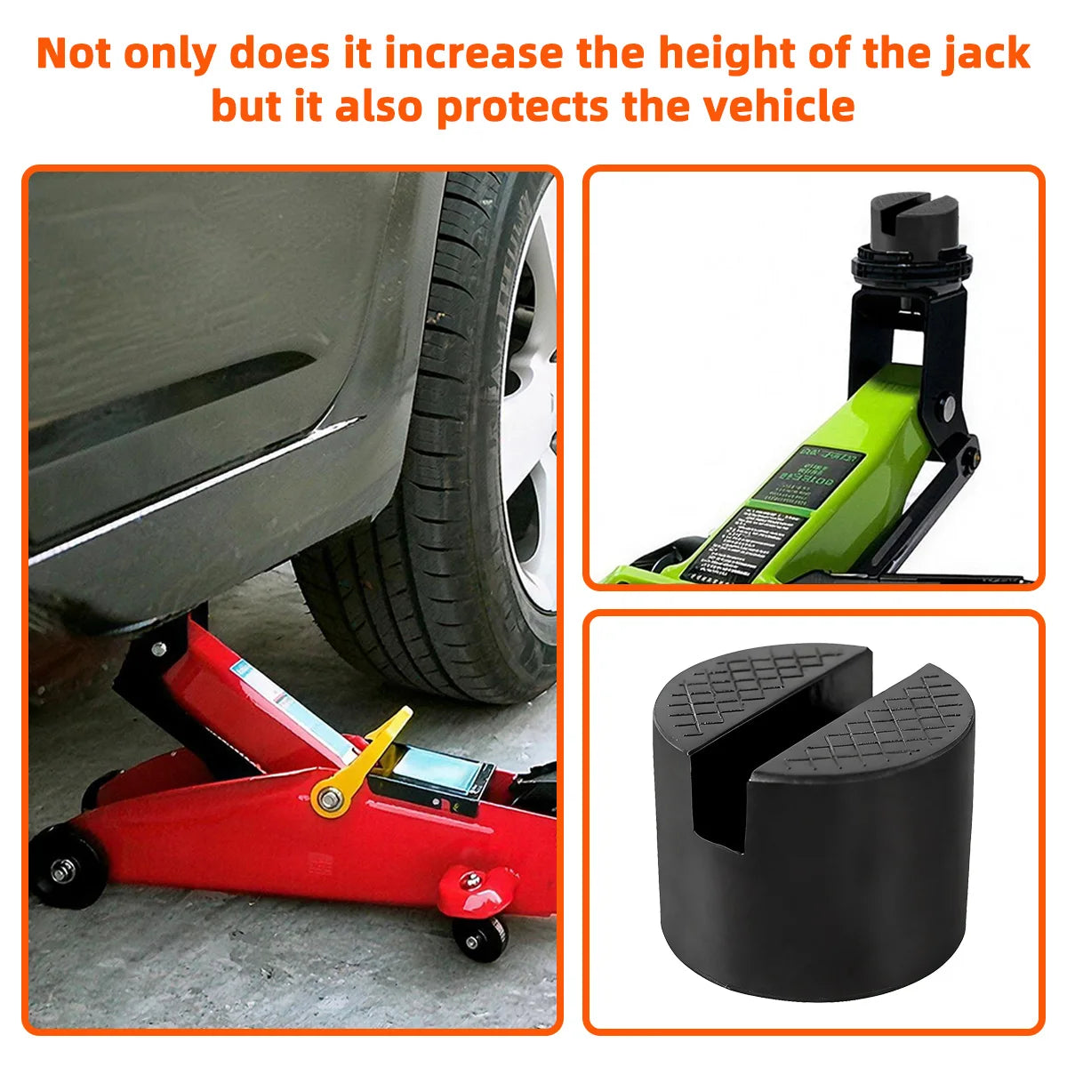 YONGRUN 1/2PCS Jack Rubber Pad Universal Jack Rubber Support Pad Frame Protection Car Disassembly Maintenance Tool Rubber Block CM World
