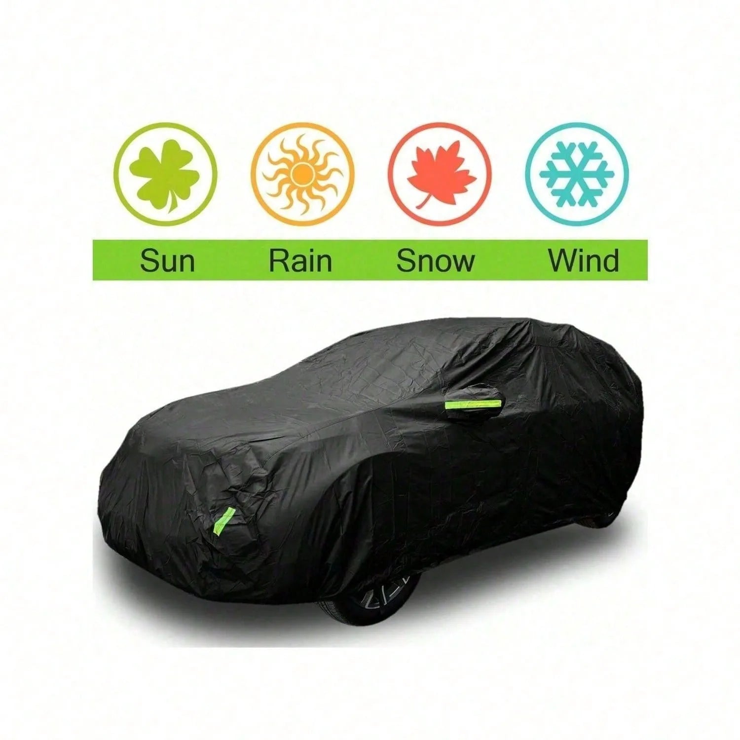SUV Car Cover All-Weather Shield | Snow/Sun/UV/Dust Proof With Reflective Strips & Wind Straps,Heavy Duty Outdoor Protection Car Mobile World