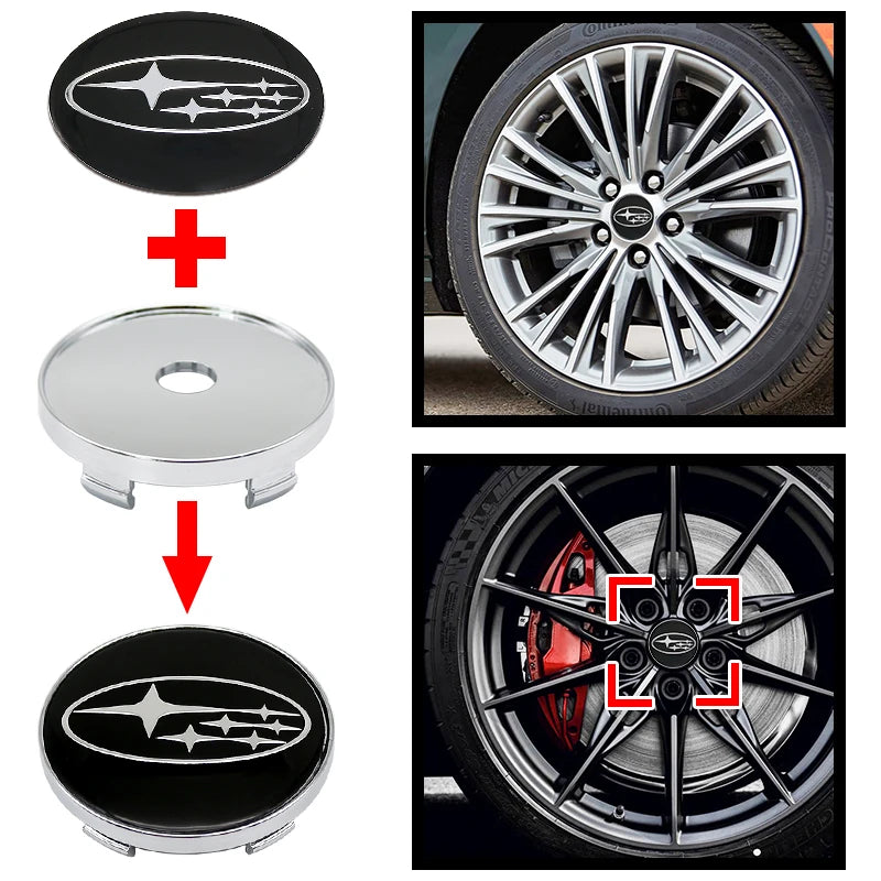 4Pcs 56MM Car Wheel Center Emblem Sticker 60mm Hub Cover Badge for Subaru Outback Legacy Forester Impreza Tribeca WRX DRL XV STI CM World