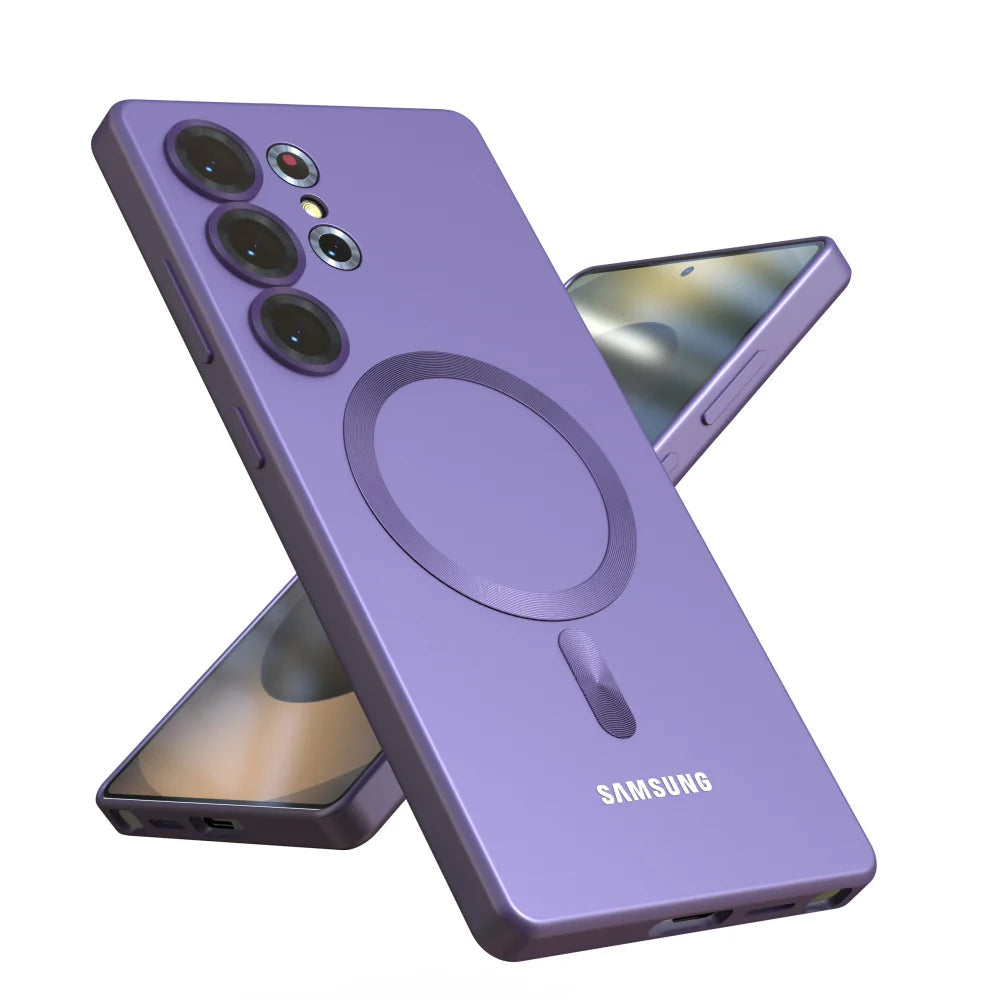 For Samsung Galaxy S25Ultra Magsafe Case S25 S24 S23 Ultra FE S26 S22 Plus A56 A36 A17 Soft Silicone Magnetic Phone Back Cover