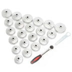 EAFC 23 Pcs/Set Car Oil Filter Cap Removal Wrench Socket Set 1/2" 12.5mm Ratchet Spanner Car Hand With Case Auto Remover Tool Car Mobile World