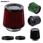 76MM 89MM 101MM High Flow Cold Cone Air Intake Filter 2.5inch 3inch 3.5inch Universal Car Air Filter Modification for Race Car CM World